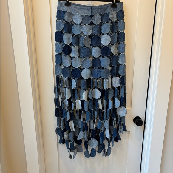 A.W.A.K.E. MODE Upcycled Denim Circle Skirt - Picture 3 of 6